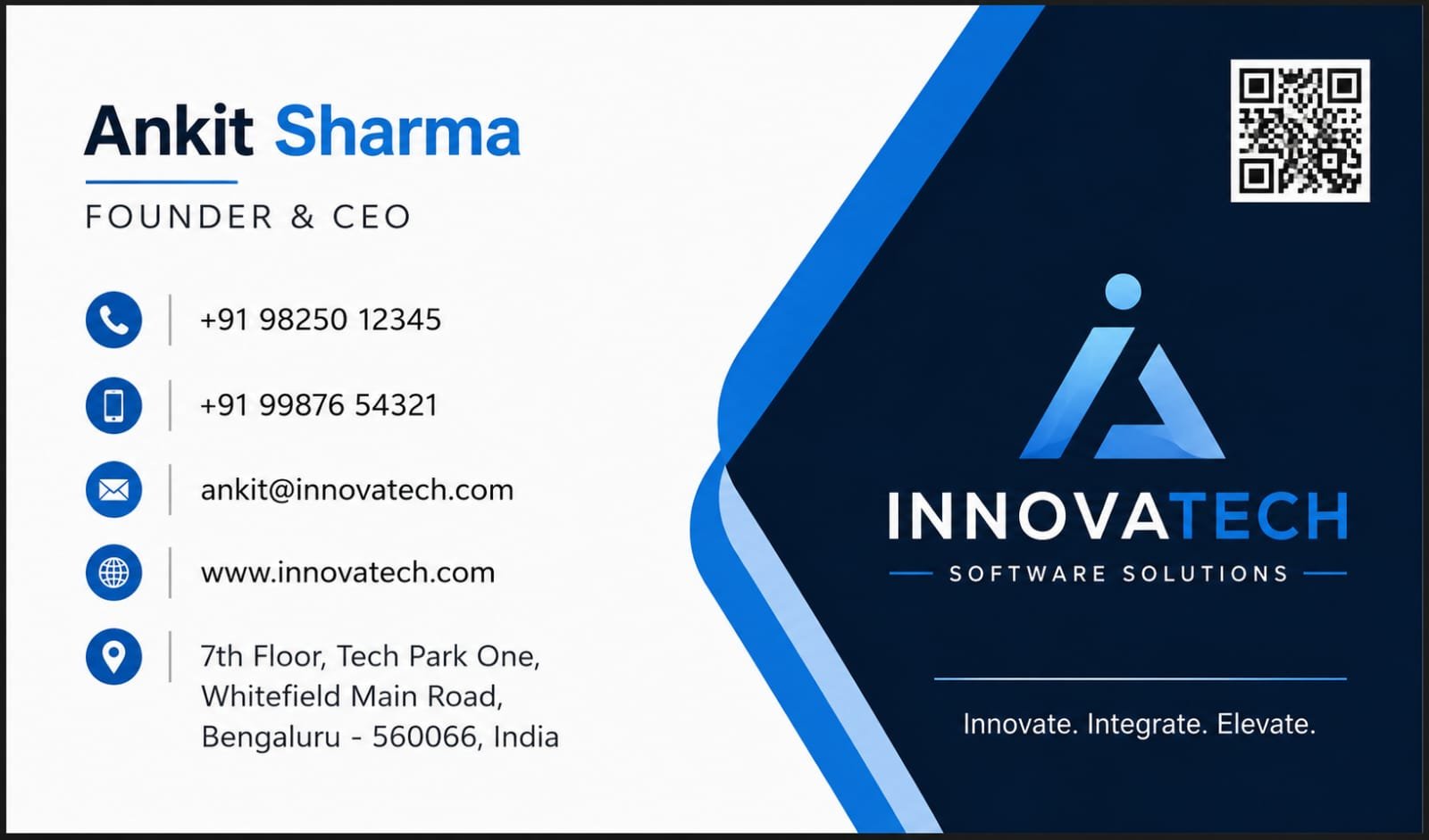 Business card of Ankit Sharma