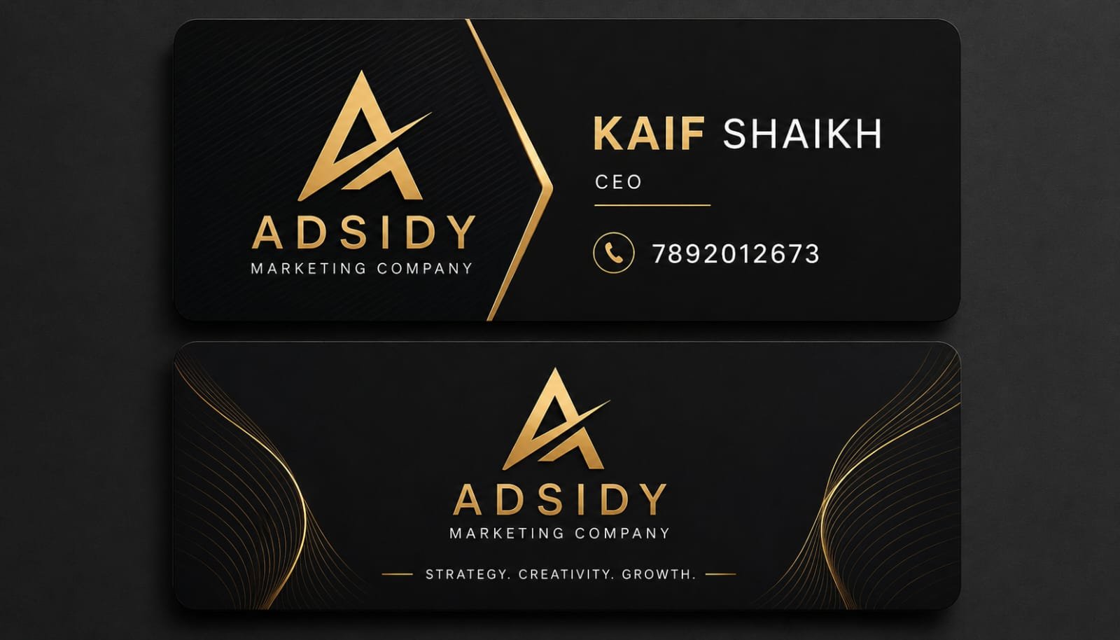 Business card of Kaif Shaikh