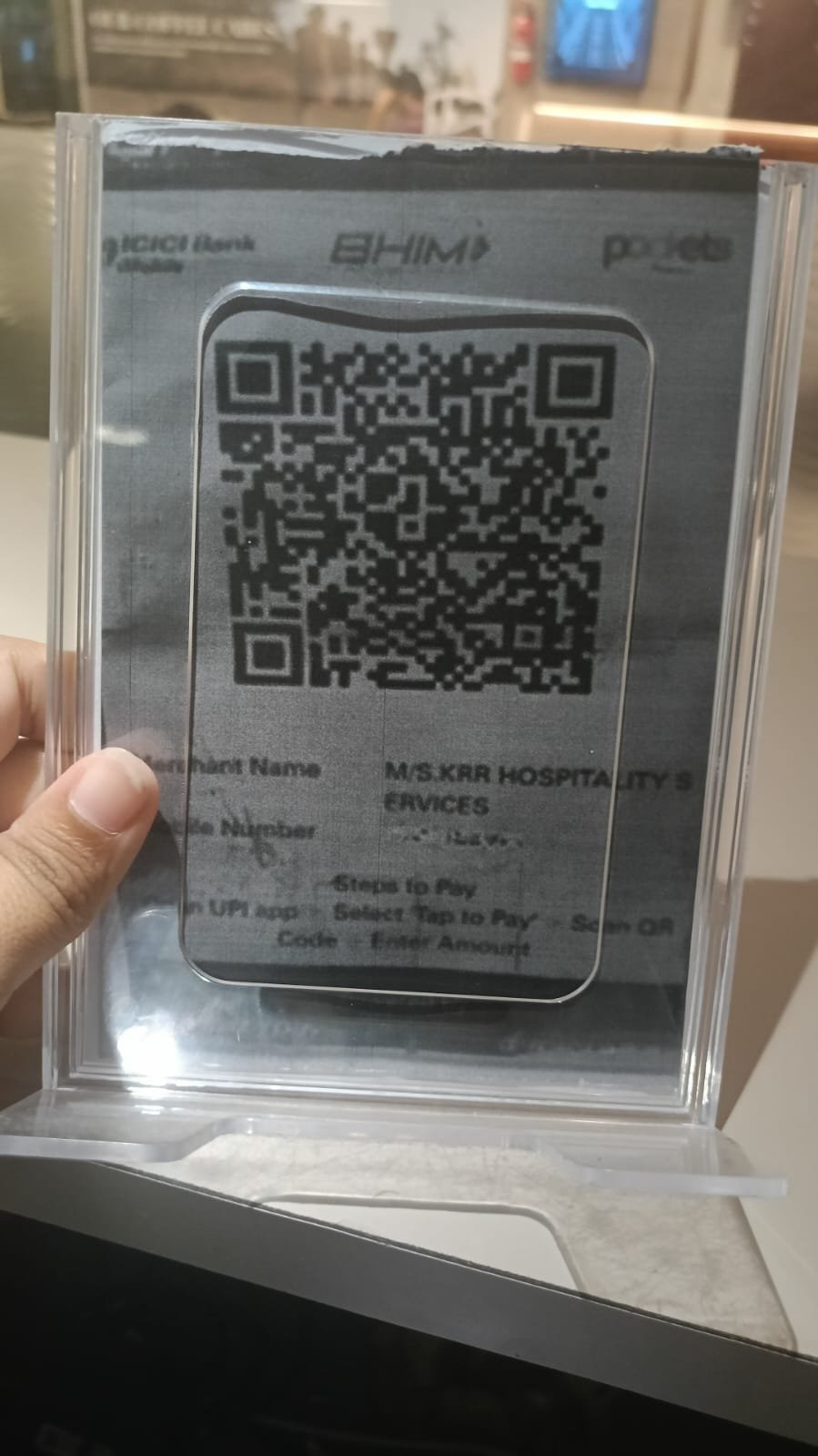 Business card of contact