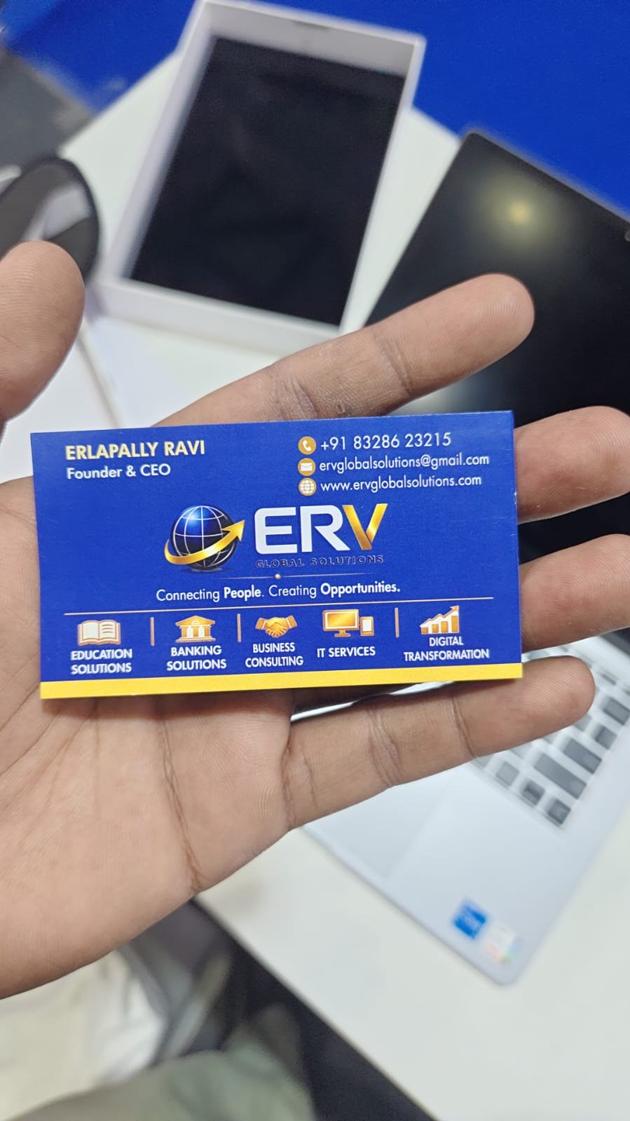 Business card of Erlapally Ravi