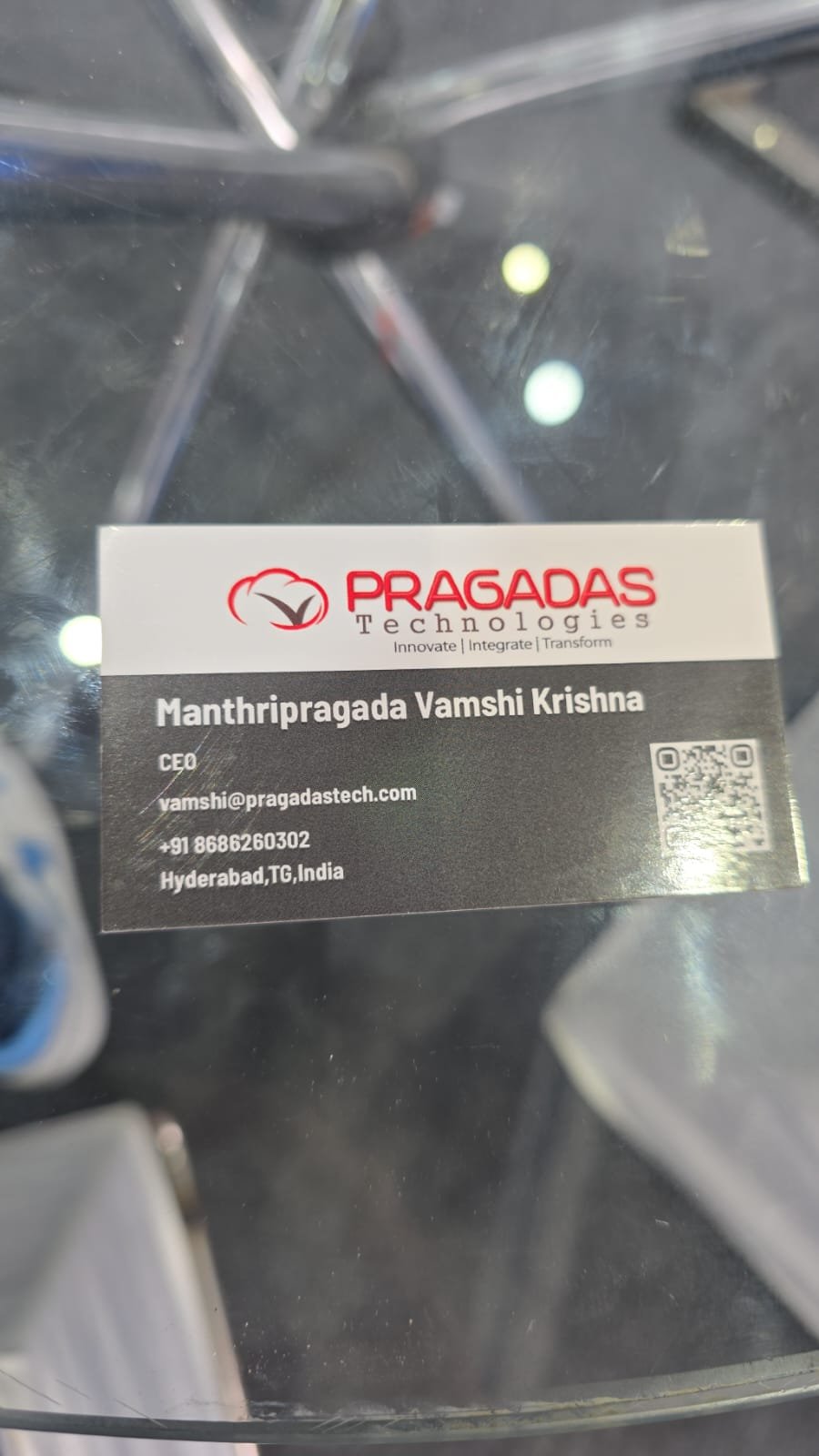 Business card of Manthripragada Vamshi Krishna